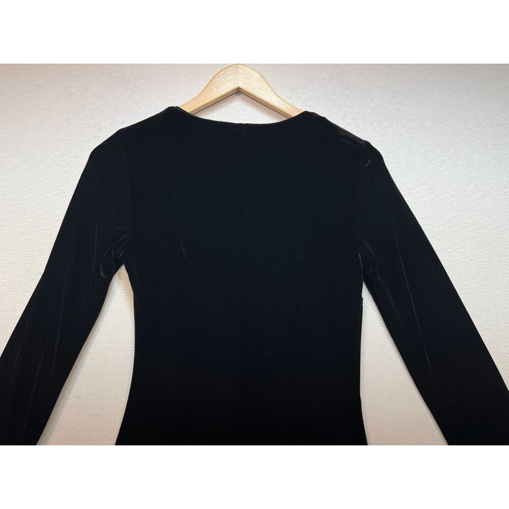 Connected Apparel Women's Holiday Velvet Formal Dress Long Sleeve Size 8 Black - Picture 11 of 12
